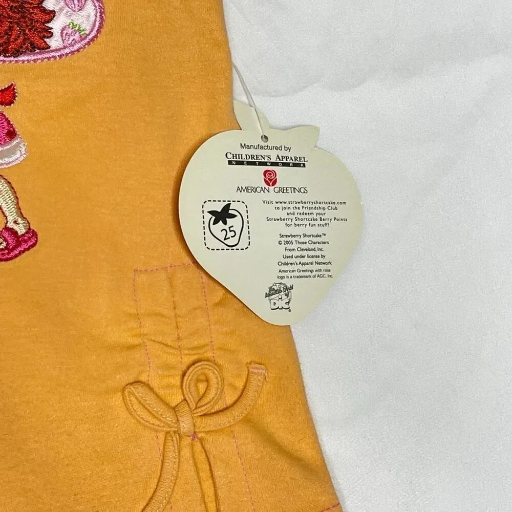 Vintage Y2K Strawberry Shortcake Tutti Girls Outfit Toddler Shirt Pants 3T NWT